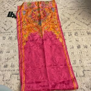 Lauren Ralph Lauren Pink and Paisley Silk Scarf